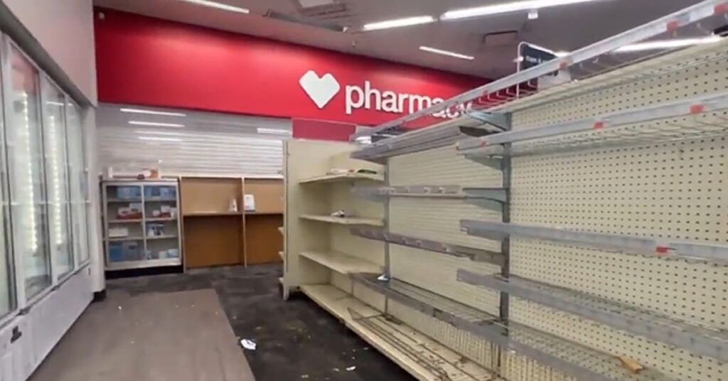 Empty CVS store shelves
