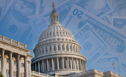 capitol building with money