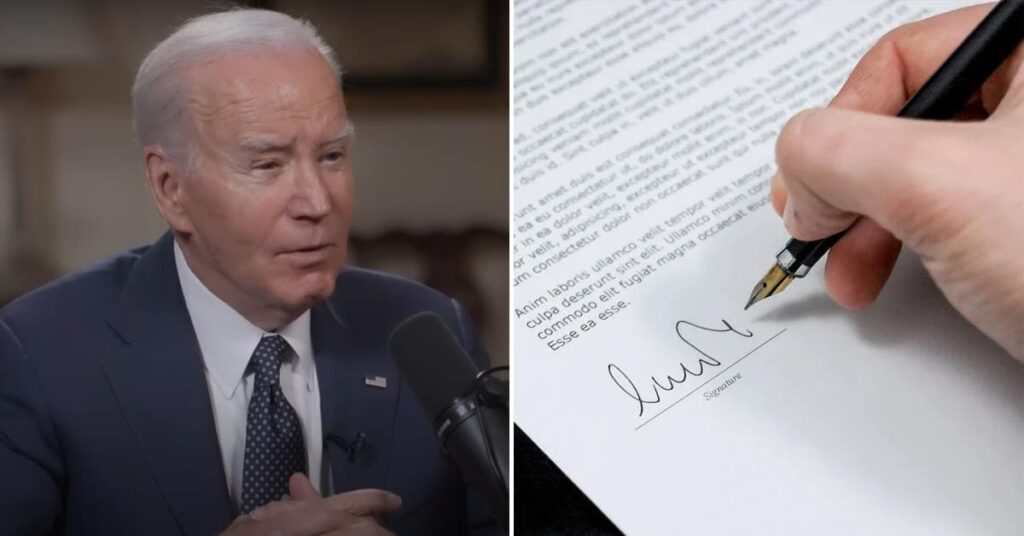 Joe Biden split with someone writing